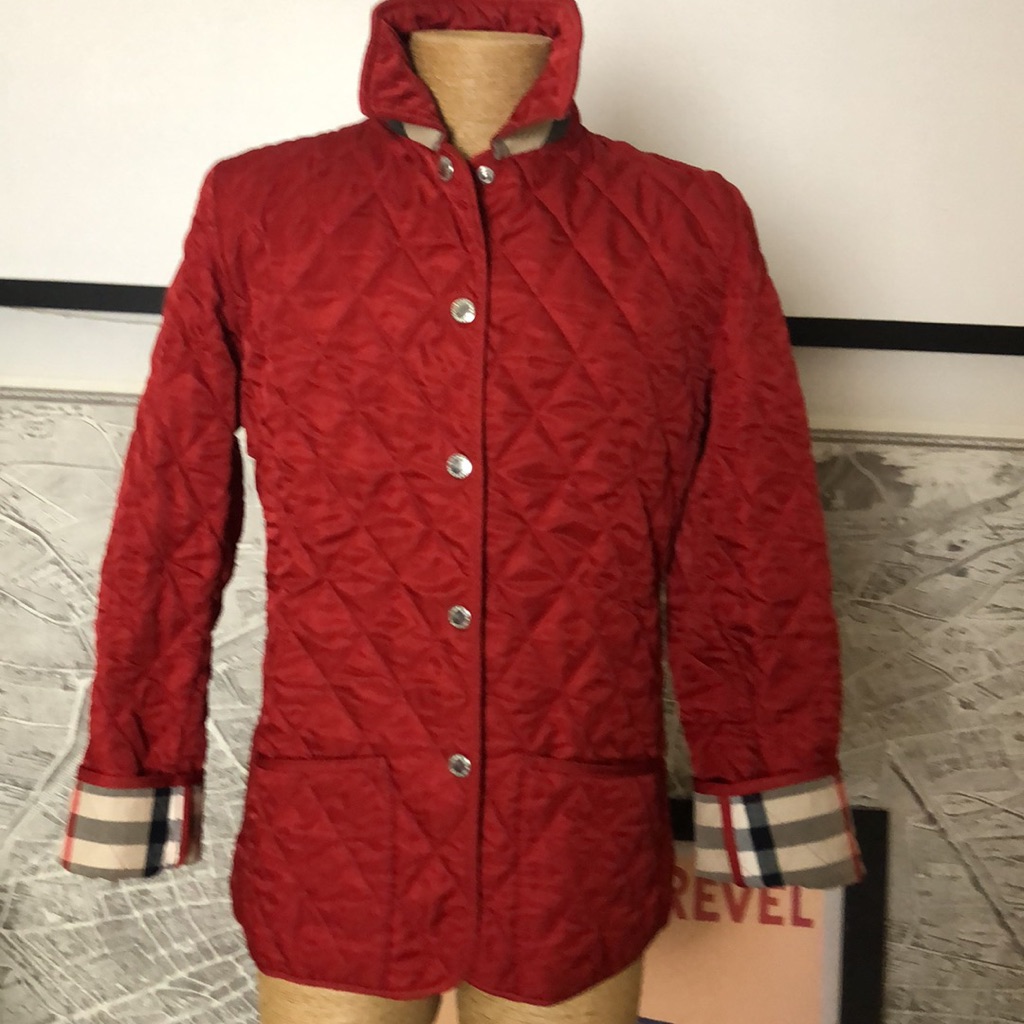 Burberry Children Red Quilted Light Jacket Size 12y
